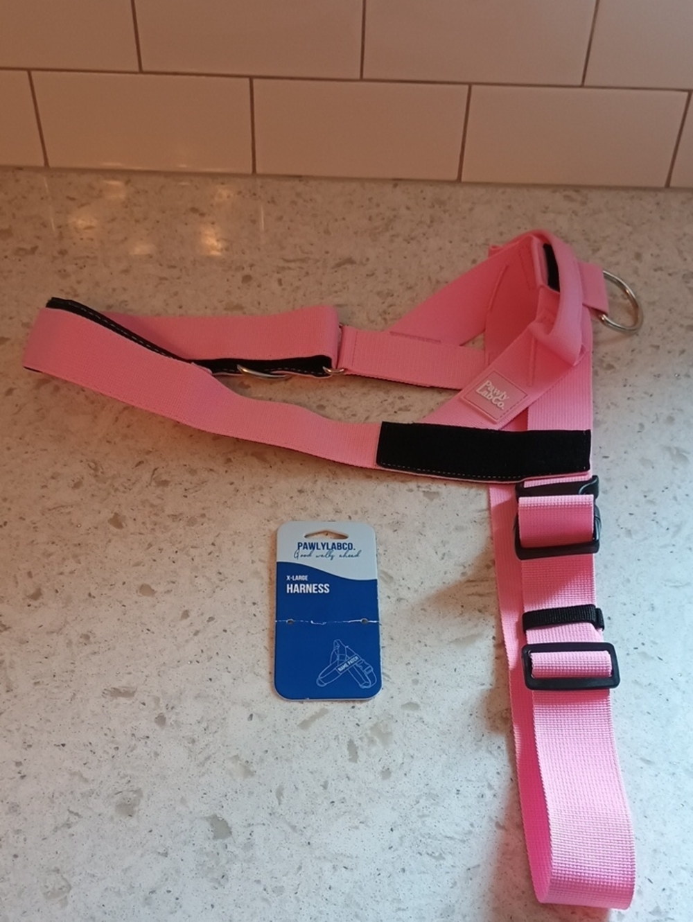 X-Large Pink Pawly Lab Co. No Pull Dog Harness - Adjustable Comfort Fit